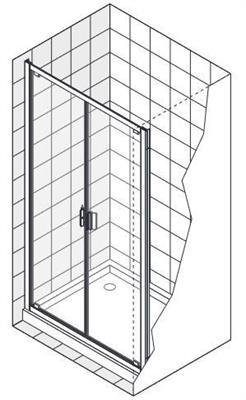 NOV LUNES B PORTA SALOON IN/OUT 90/96 CRIST.TRASP.5MM PROF.SILVER H.195