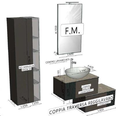 ARCOM TOP STRATIFICATO DIONYSUS CM1 P51 856X505X10