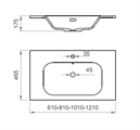 RTP MOON LAVABO CERAM.L80 -P46 BCO LUCIDO