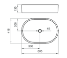 RTP LAVABO D'APPOGGIO MUSA OVALE    BCO LUCIDO 60X41,6X13,5