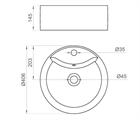 RTP LAVABO D'APPOG.OLIMPIA TONDO BCO LUCIDO DIAM.406MM