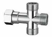 ALB RACCORDO A CROCE CON DADO GIREVOLE MF3/8 CROMO