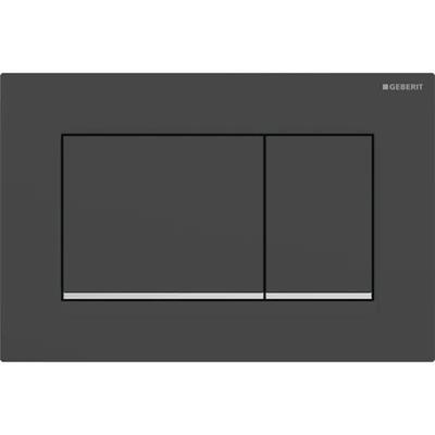 GEB PLACCA SIGMA20 SQUARE 2 PULSANTI  NERO OPACO/ CROMO /NERO OPACO