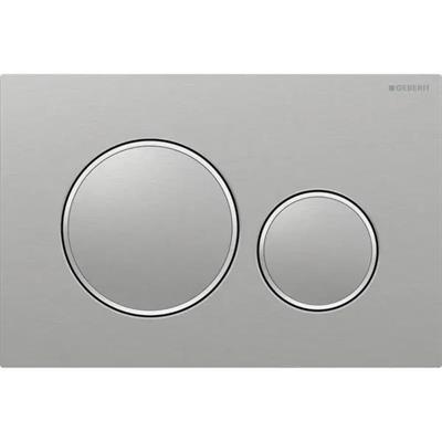 GEB PLACCA SIGMA20 ROUND 2 PULSANTI SPAZZOLATO/CROMO/SPAZZOLATO INOX