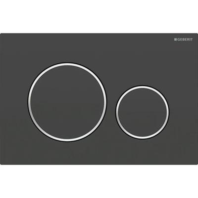 GEB PLACCA SIGMA20 ROUND 2 PULSANTI  NERO OPACO /CROMO/ NERO OPACO