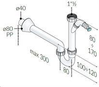 OMP SIFONE LAVELLO PPS 1VIA 11/2 C/SCARICO LAVATRICE