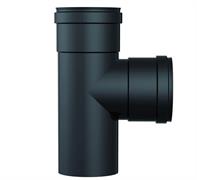 GBD ELEMENTO A  T 90° FEMMINA ACCIAO NERO D.80  PELLET