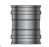 GBD MONO PARETE D100  MANICOTTOF/F INOX PLFF