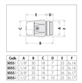 CAL VALVOLINA SFOGO ARIA RADIATORE 1/4 TEFLON 5055 FISSA DOPPIA TENUTA