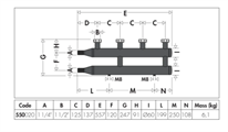 COLLETTORE 550 2 VIE X IMPIANTI11/4