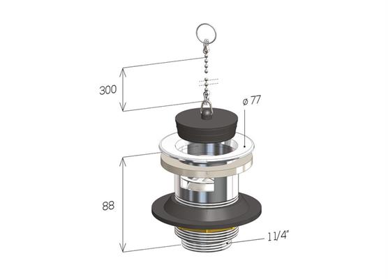 GFB PILETTONE SIFOIDE LAVELLO 11/4 C/TROPPO PIENO  S/CODULO