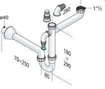 OMP SIFONE LAVELLO PPS S/SPAZIO 1VIA 11/2 C/SCARICO LAVATRICE