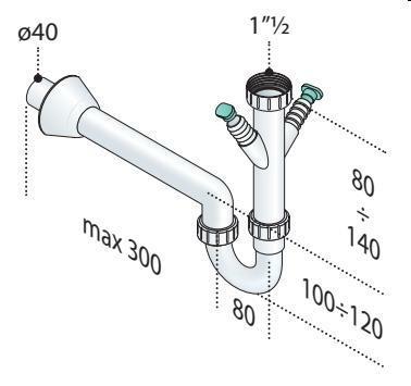 OMP SIFONE LAVELLO PPS 1VIA 11/2 C/SCARICO LAVATRICE LAVASTOVIGLIE