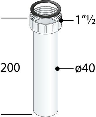 OMP TUBO ORLATO D.40 PP BCO C/GHIERA E GUARNIZIONE