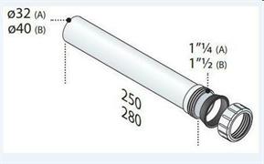 OMP PROLUNGA DIRITTA LAVELLO 11/4X32 PPS C/GHIERA E GUARNIZIONE