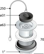 OMP PILETTA LAVABO 1  C/TROPPO PIENO