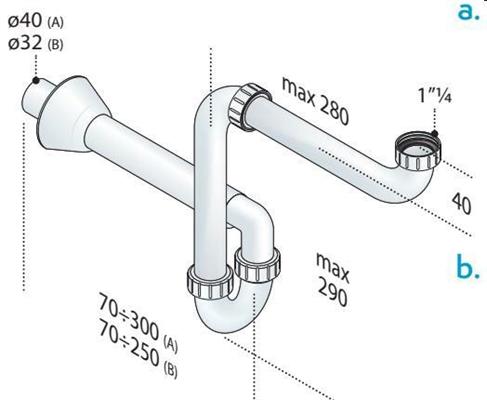 OMP SIFONE LAVABO PPS 11/4 SALVA-SPAZIO