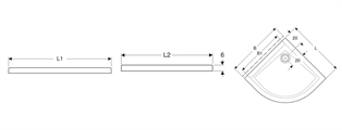 60  PIATTO DOCCIA ANG. 90X90 H6CM