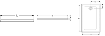 GEB 45 PIATTO DOCCIA  120X80CERAM.     BCO