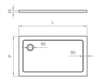 RTP PIATTO DOCCIA  ACRILICO 70X90 H3.5 RIBASSATO SOLILUX