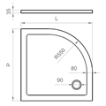 RTP PIATTO DOCCIA ACRILICO STONDATO 80X80 H3.5 RIBASSATO SOLILUX