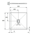 RTP PIATTO DOCCIA STONE 80X80 QUADRATO BIANCO EFFETTO PIETRA