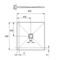 RTP PIATTO DOCCIA STONE 90X90 QUADRATO BIANCO EFFETTO PIETRA