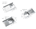 LAVELLO INOX 80X50 SGOCCIOLATOIO DX  VASCA SX
