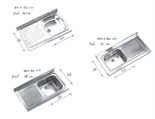 LAVELLO INOX 80X50 SGOCCIOLATOIO SX VASCA DX