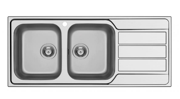 LAVELLO ACCIAIO INOX INCASSO 2V 116X50 VASCHE SX MASTER SCHOCK