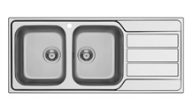 LAVELLO ACCIAIO INOX INCASSO 2V 116X50 VASCHE SX MASTER SCHOCK