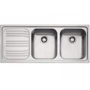 LAVELLO ACCIAIO INOX INCASSO 2V 116X50 VASCHE DX MASTER SCHOCK