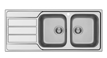 LAVELLO ACCIAIO INOX INCASSO 2V 116X50 VASCHE DX MASTER SCHOCK