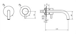 JABIL SET ESTERNO LAVABO 2 PIASTRE CROMATO