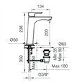 RTP ECOSTYLE MIX LAVABO ALTO CROMATO (ALT.BOCCA 20CM)