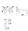 NOB.LIVE LAVABO INCASSO BOCCA LUNGA NICKEL SPAZZOLATO